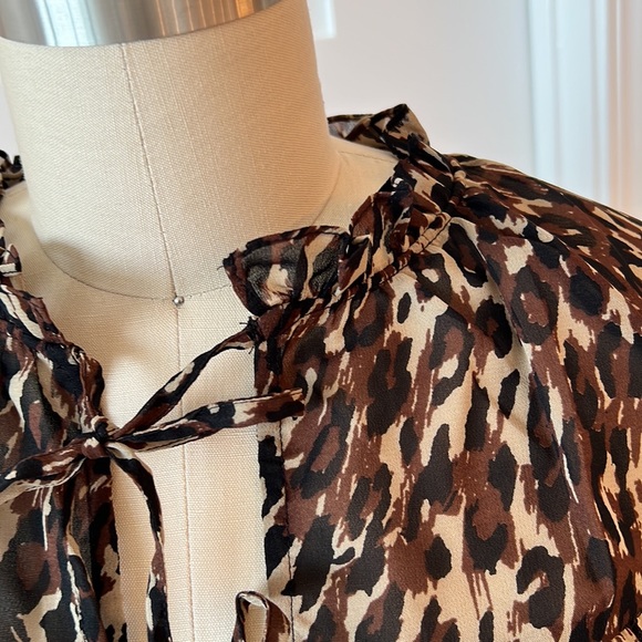 Walter Baker Sheer brown and black Leopard Blouse size small - Picture 7 of 10